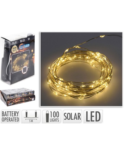 Solar LED String Lights Lifetime with 7m Warm White and 2m Cable
